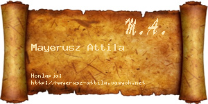 Mayerusz Attila névjegykártya